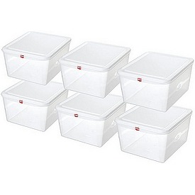 6x Lebensmittelbehälter GN1/1 mit Deckel, 530x325x200 mm, 28 Liter – ab 110,- €