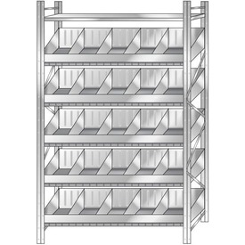 Schüttgutregal 5 Ebenen, 20 Schüttfächer, BxTxH 1590x525x3000 mm – ab 739,- €