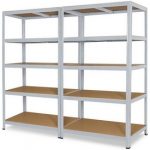 BRB Schwerlastregal, 5 Ebenen / 10 Böden, 265 kg/Boden, BxTxH 180x50x180 cm. Das Regal besteht aus 2 Regalfeldern mit jeweils 5 Böden die auch einzeln aufgestellt werden können.