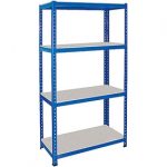 BRB Schwerlastregal, Tragkraft je Boden 265 kg, Gesamt-Tragkraft 1325 kg, Stecksystem, HxBxT 1800x900x500 mm, 4 Böden.