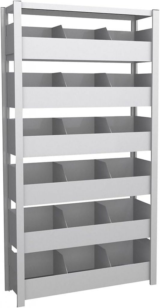 hofe Schüttgut-Regal, 7 Fachböden und 6 Aufsetzmulden,Regalhöhe 2000 mm, BxT 1060 x 335 mm. hofe Schüttgut-Regal, 7 Fachböden und 6 Aufsetzmulden,Regalhöhe 2000 mm, BxT 1060 x 335 mm.