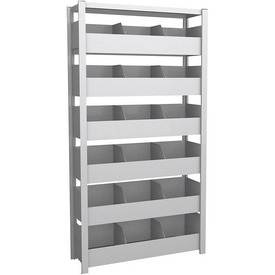 Schüttgut-Regal BxTxH 1060 x 335 x 2000 mm,7 Fachböden und 6 Aufsetzmulden – ab 505,99 €