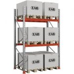 kaiserkraft Palettenregal Space, Platz für bis zu 6 Europaletten, verzinkt/orange, HxBxT 2500 x 2030 x 1100 mm, Fachlast 2000 kg, 3 Ebenen inkl. Bodenebene.